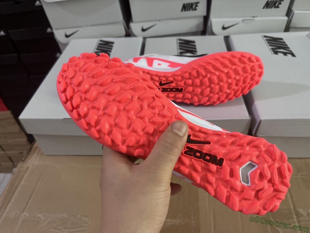 Nike Mercurial Vapor 15 Elite TF Artificial Turf Soccer Shoes - White/Black/Red