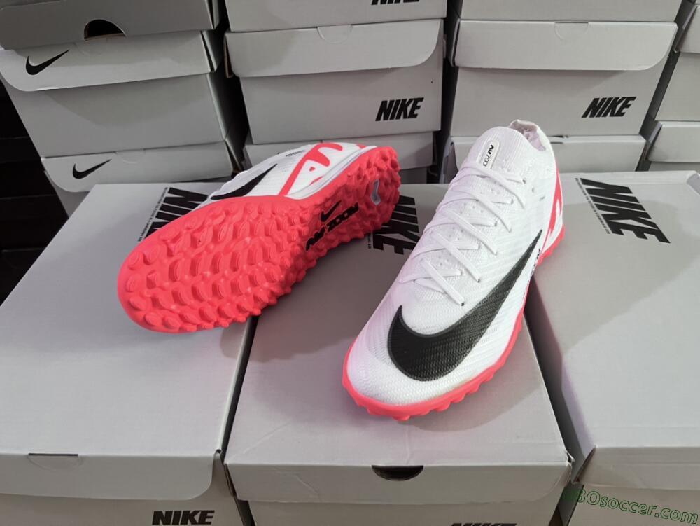 Nike Mercurial Vapor 15 Elite TF Artificial Turf Soccer Shoes - White/Black/Red