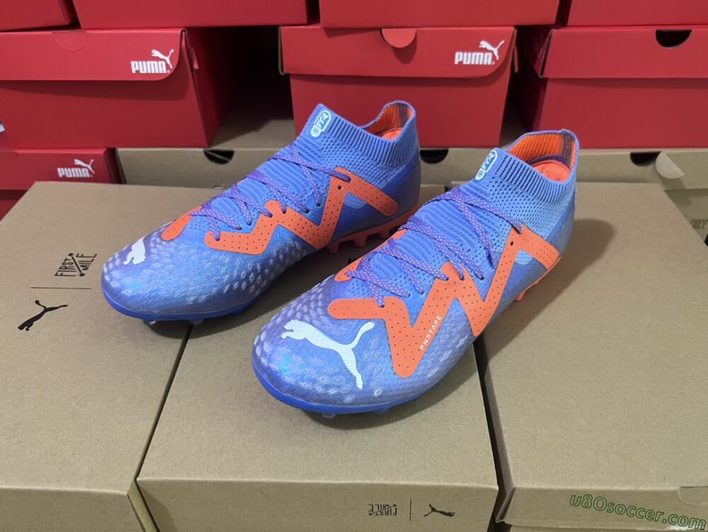 Puma Future Ultimate MG Multi Ground Soccer Cleats - Blue/Orange/White
