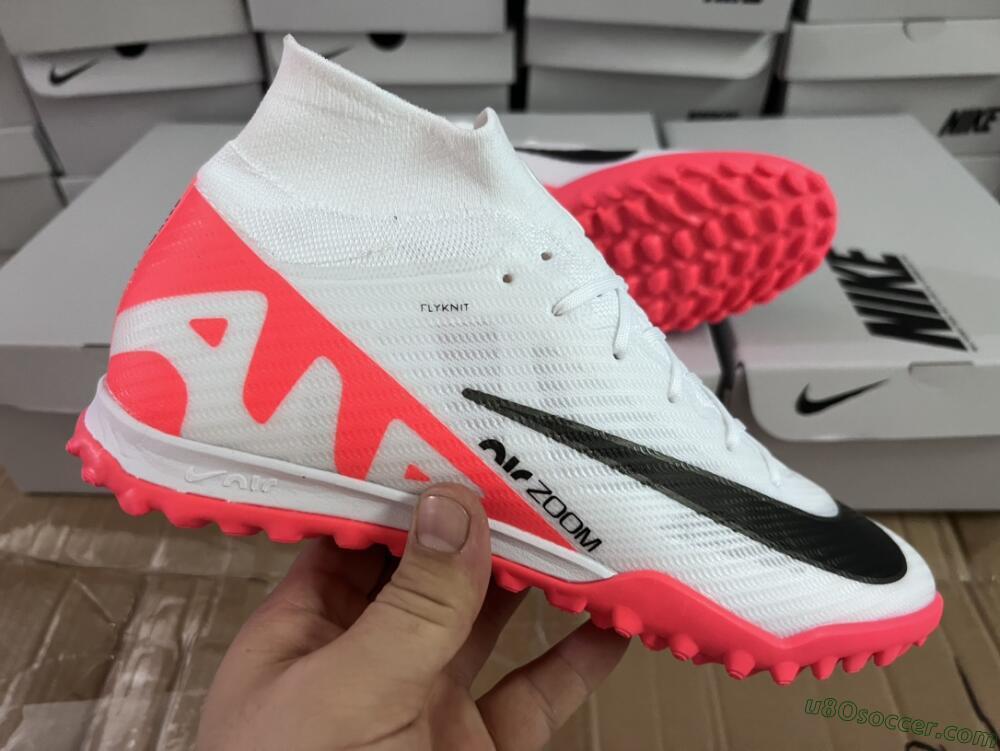Nike Mercurial Superfly 9 Elite TF Artificial Turf Soccer Shoes - White/Black/Red