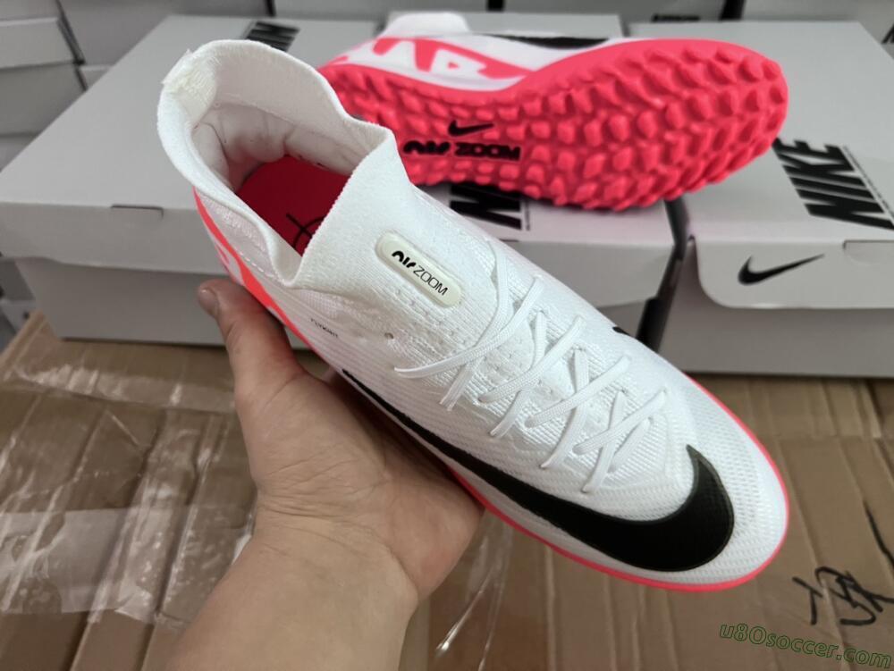 Nike Mercurial Superfly 9 Elite TF Artificial Turf Soccer Shoes - White/Black/Red