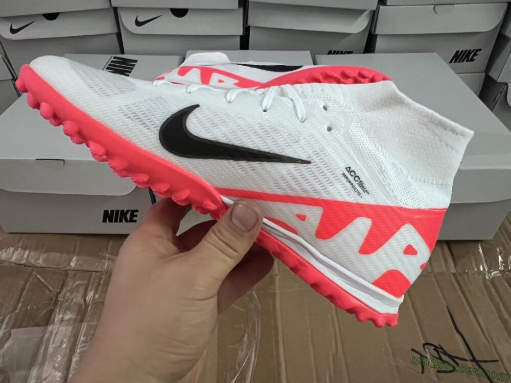 Nike Mercurial Superfly 9 Elite TF Artificial Turf Soccer Shoes - White/Black/Red