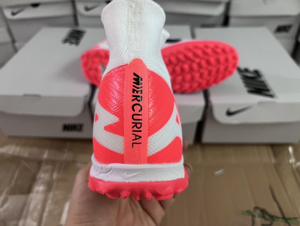 Nike Mercurial Superfly 9 Elite TF Artificial Turf Soccer Shoes - White/Black/Red