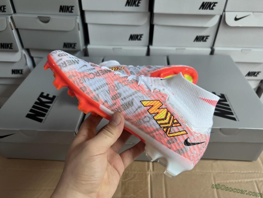 Nike Air Zoom Mercurial Superfly 9 Elite FG Firm Ground Soccer Cleats - White/Orange/Sliver
