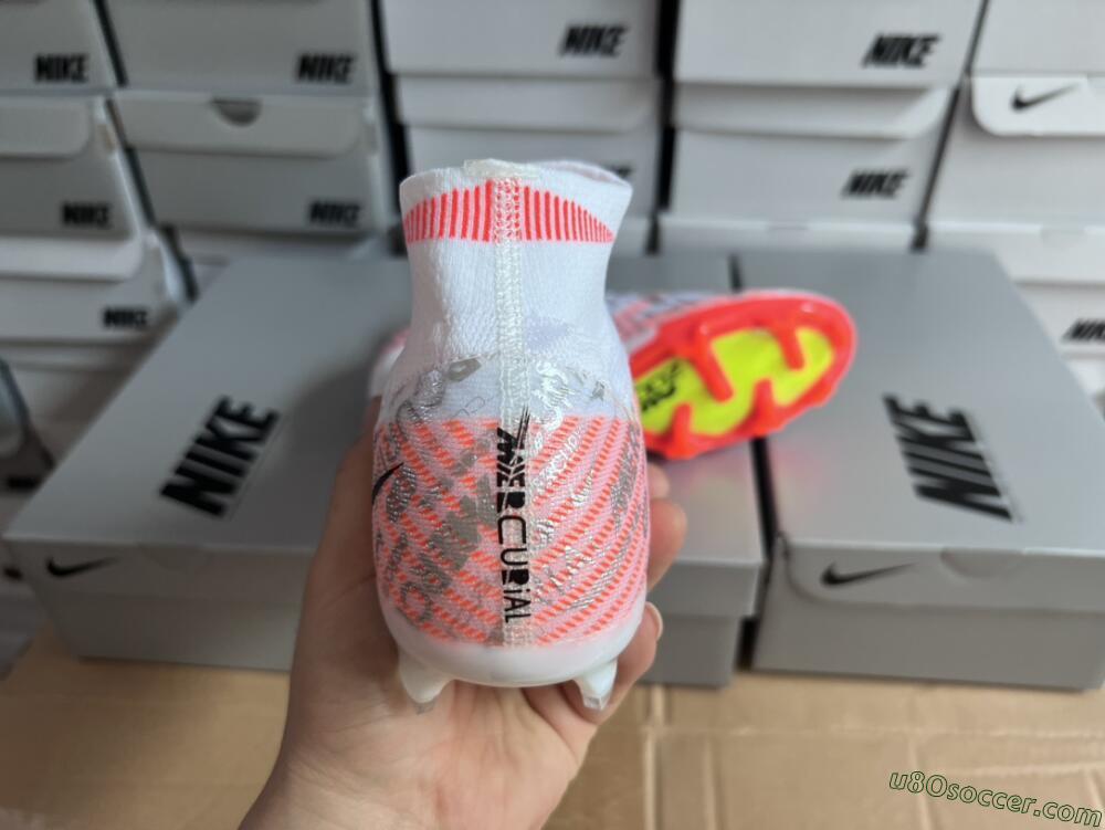 Nike Air Zoom Mercurial Superfly 9 Elite FG Firm Ground Soccer Cleats - White/Orange/Sliver