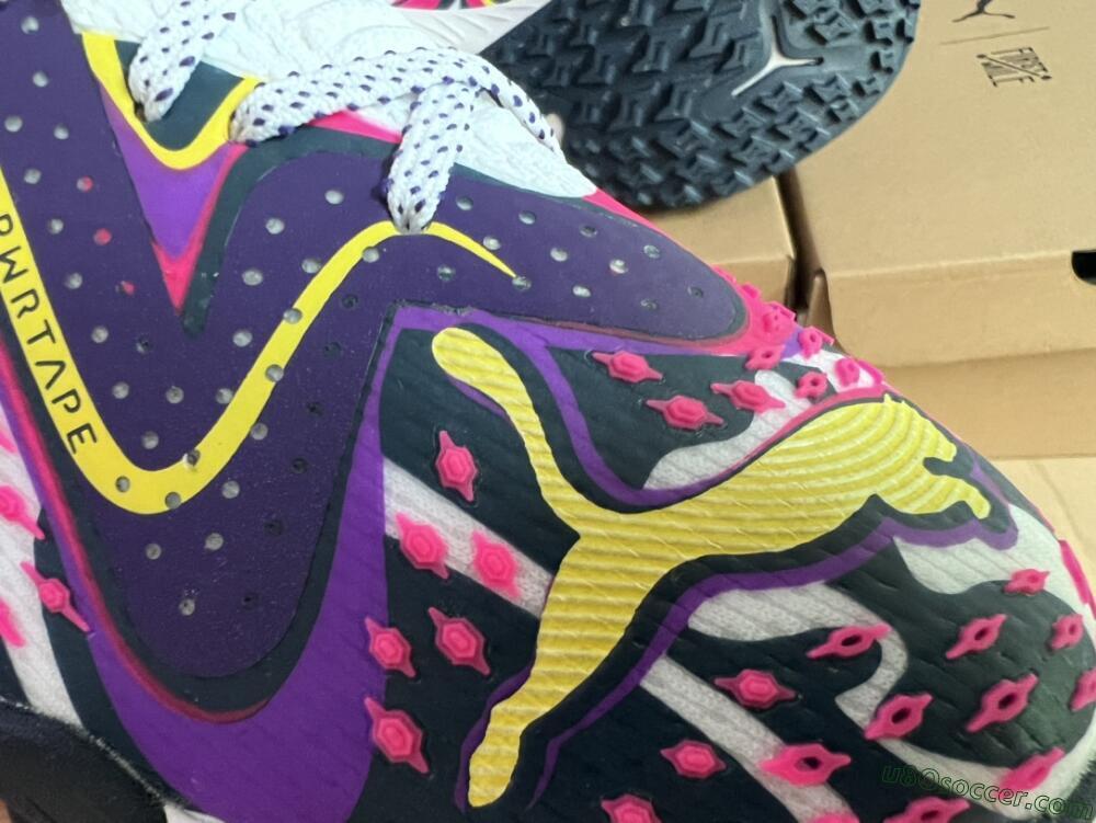 Puma Future X Powercat Tokyo Match TF Artificial Turf Soccer Shoes - Purple/White/Yellow