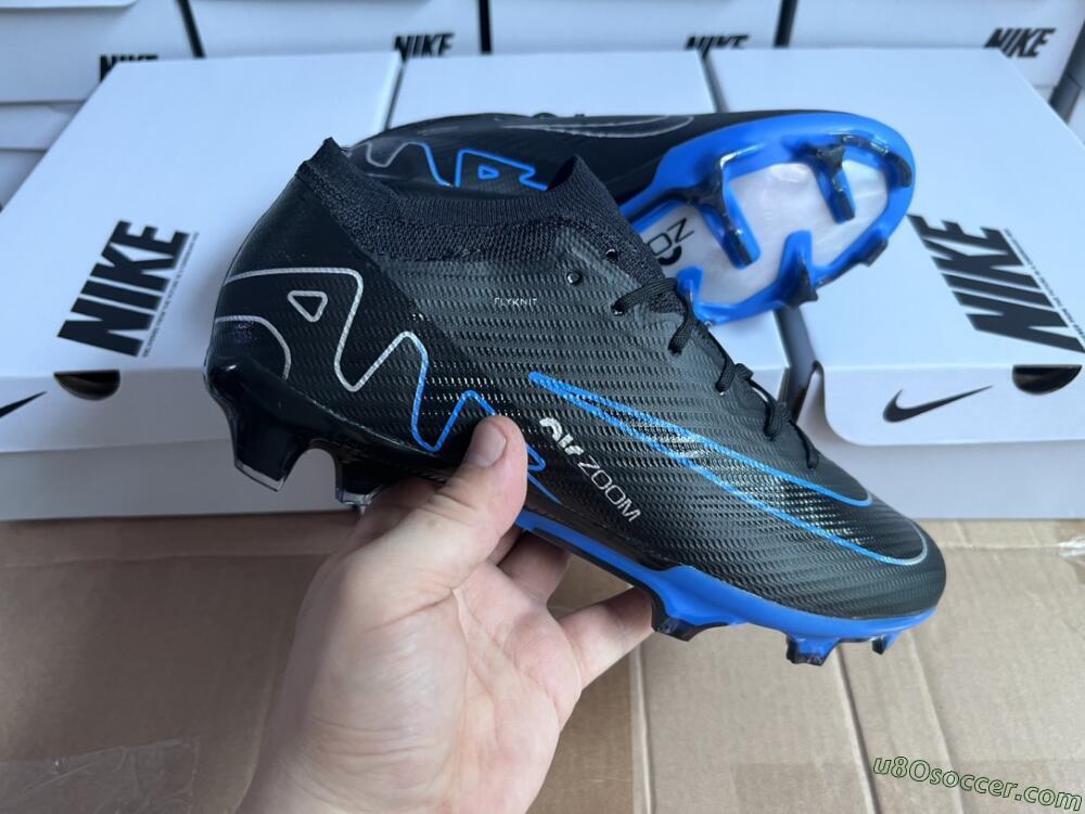 Nike Air Zoom Vapor 15 Elite SE FG Firm Ground Soccer Cleats - Black/Blue/White