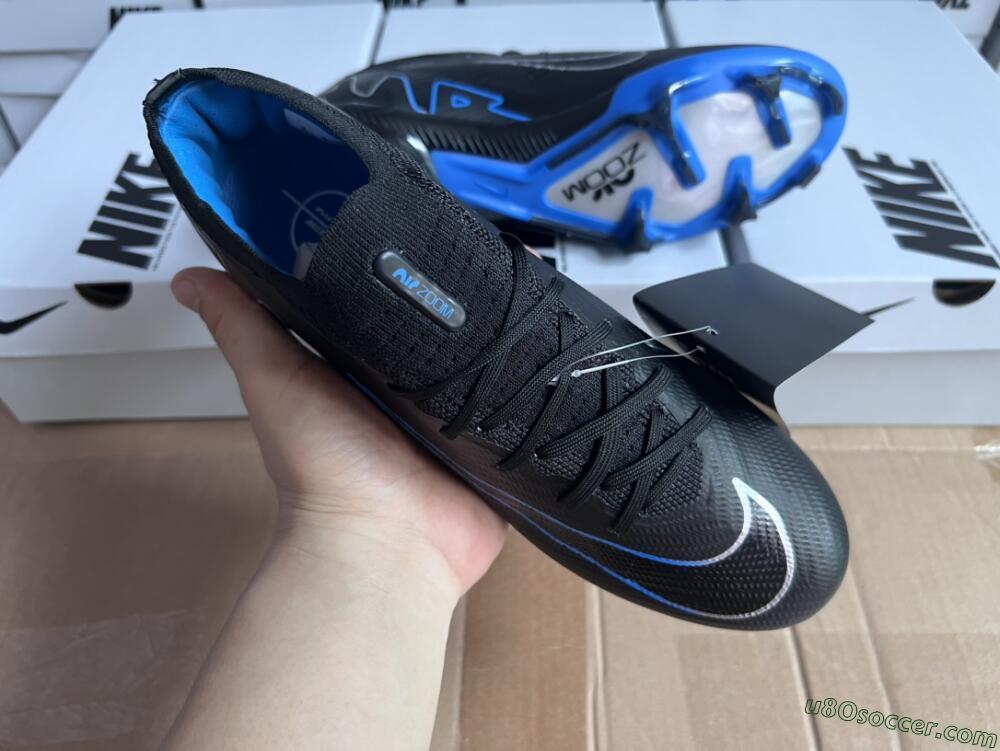 Nike Air Zoom Vapor 15 Elite SE FG Firm Ground Soccer Cleats - Black/Blue/White