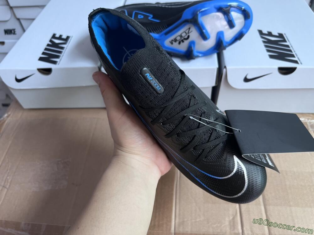 Nike Air Zoom Vapor 15 Elite SE FG Firm Ground Soccer Cleats - Black/Blue/White