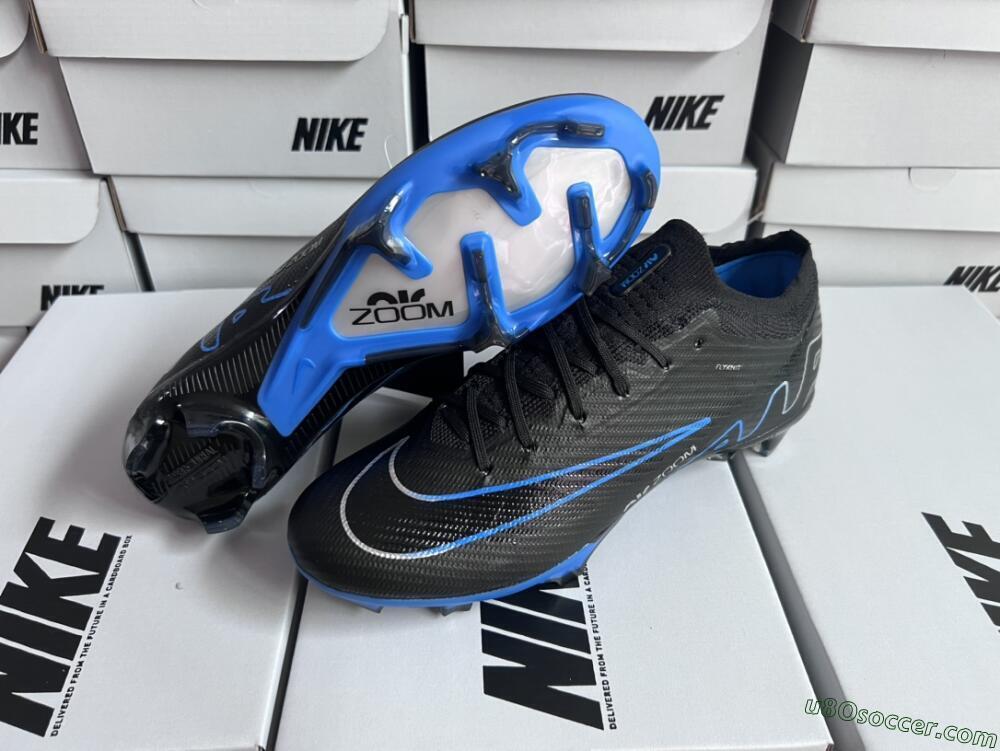 Nike Air Zoom Vapor 15 Elite SE FG Firm Ground Soccer Cleats - Black/Blue/White