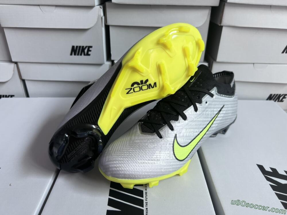 Nike Air Zoom Mercurial Vapor 15 Elite FG Firm Ground Soccer Cleats - Silver/Green