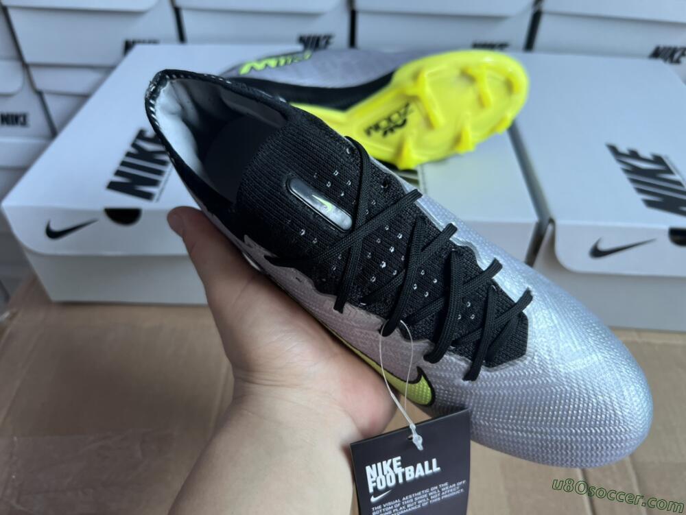 Nike Air Zoom Mercurial Vapor 15 Elite FG Firm Ground Soccer Cleats - Silver/Green