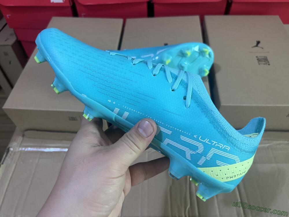 Puma Ultra Ultimate FG Firm Ground Soccer Cleats - Blue/White/Green