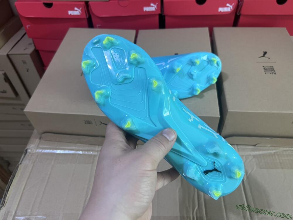 Puma Ultra Ultimate FG Firm Ground Soccer Cleats - Blue/White/Green