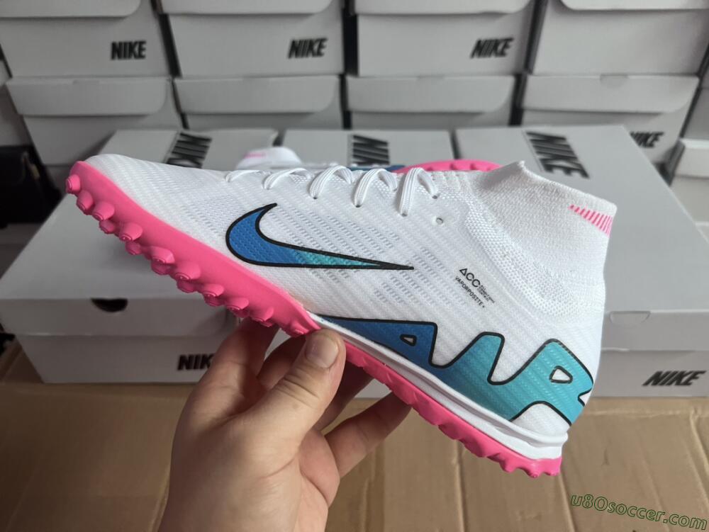 Nike Mercurial Superfly 9 Elite TF Artificial Turf Soccer Shoes - White/Pink