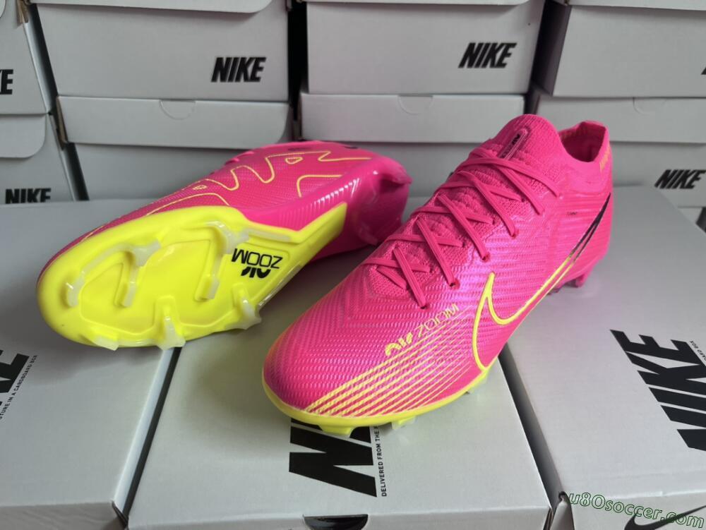 Nike Air Zoom Mercurial Vapor 15 Elite FG Firm Ground Soccer Cleats - Pink/Green