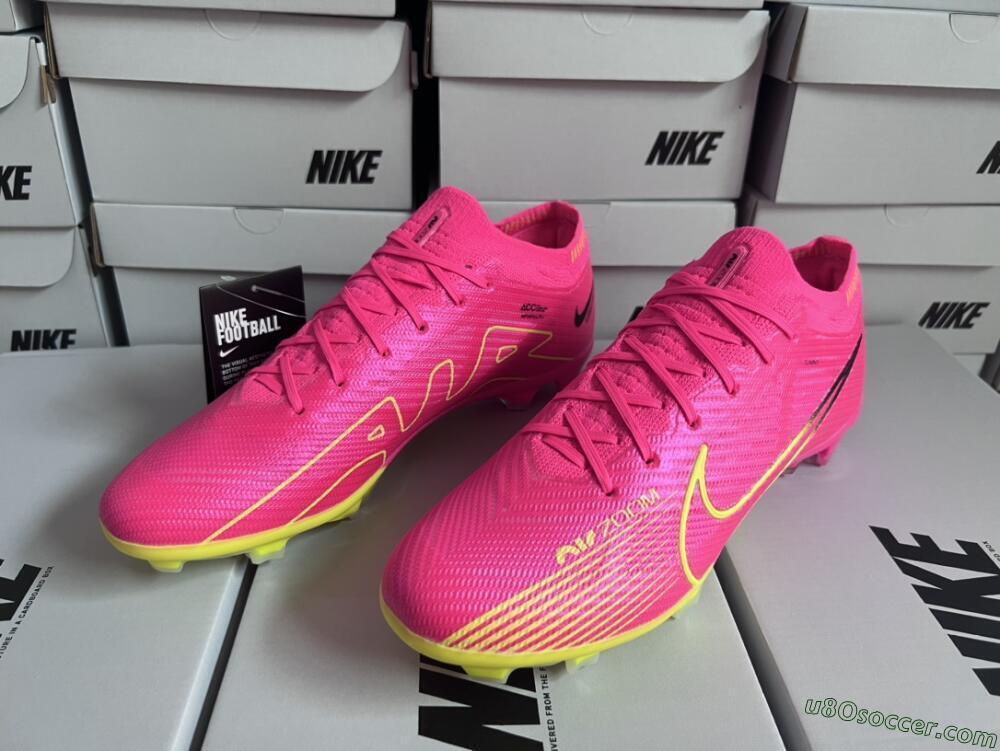 Nike Air Zoom Mercurial Vapor 15 Elite FG Firm Ground Soccer Cleats - Pink/Green