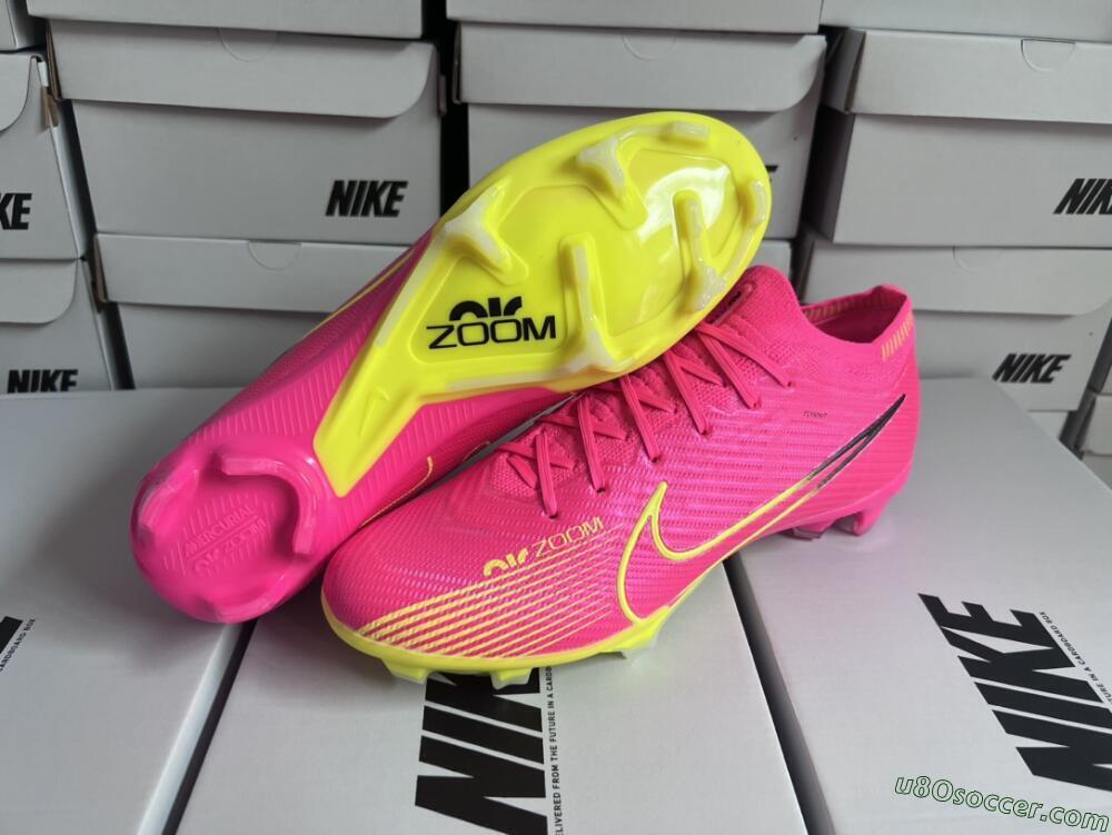 Nike Air Zoom Mercurial Vapor 15 Elite FG Firm Ground Soccer Cleats - Pink/Green