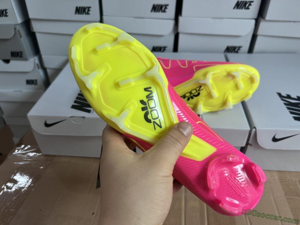 Nike Air Zoom Mercurial Vapor 15 Elite FG Firm Ground Soccer Cleats - Pink/Green