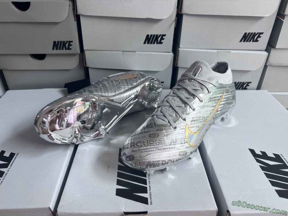 Nike Air Zoom Mercurial Vapor 15 Elite FG Firm Ground Soccer Cleats - Silver/Gold