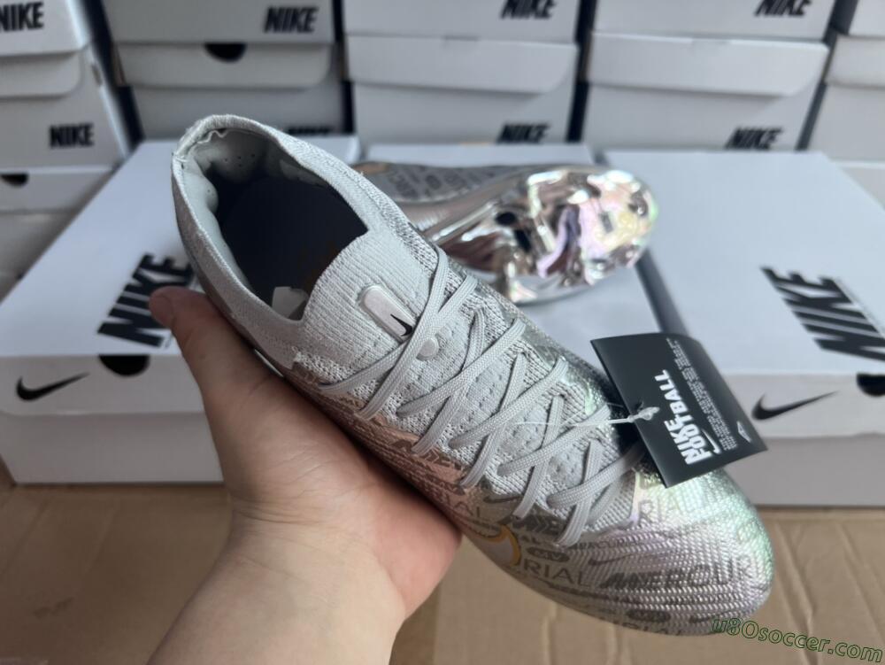 Nike Air Zoom Mercurial Vapor 15 Elite FG Firm Ground Soccer Cleats - Silver/Gold