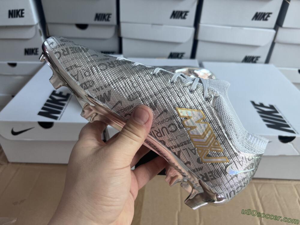 Nike Air Zoom Mercurial Vapor 15 Elite FG Firm Ground Soccer Cleats - Silver/Gold