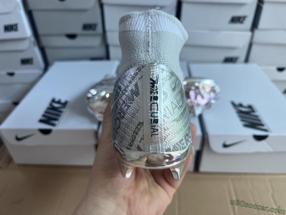 Nike Air Zoom Mercurial Superfly 9 Elite FG Firm Ground Soccer Cleats - Silver/Gold