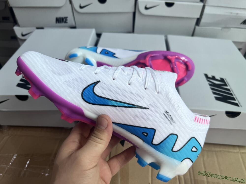 Nike Air Zoom Mercurial Vapor 15 Elite FG Firm Ground Soccer Cleats - White/Pink/Purple