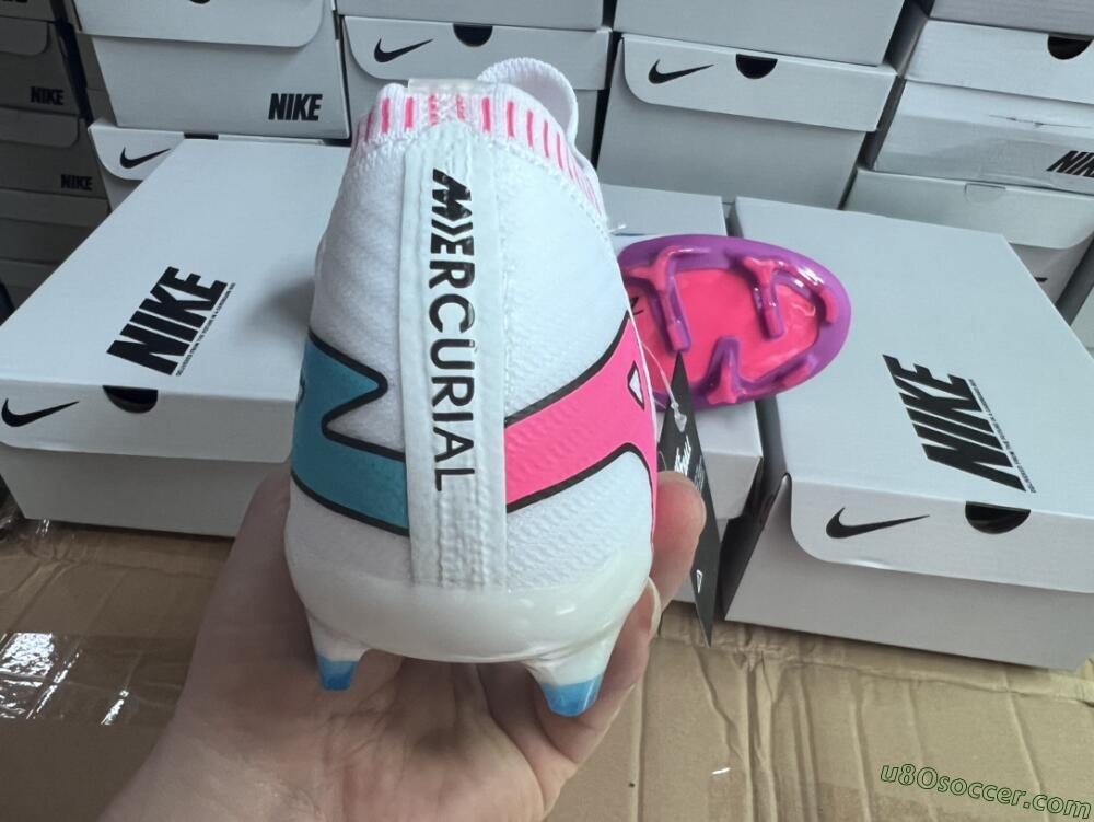 Nike Air Zoom Mercurial Vapor 15 Elite FG Firm Ground Soccer Cleats - White/Pink/Purple