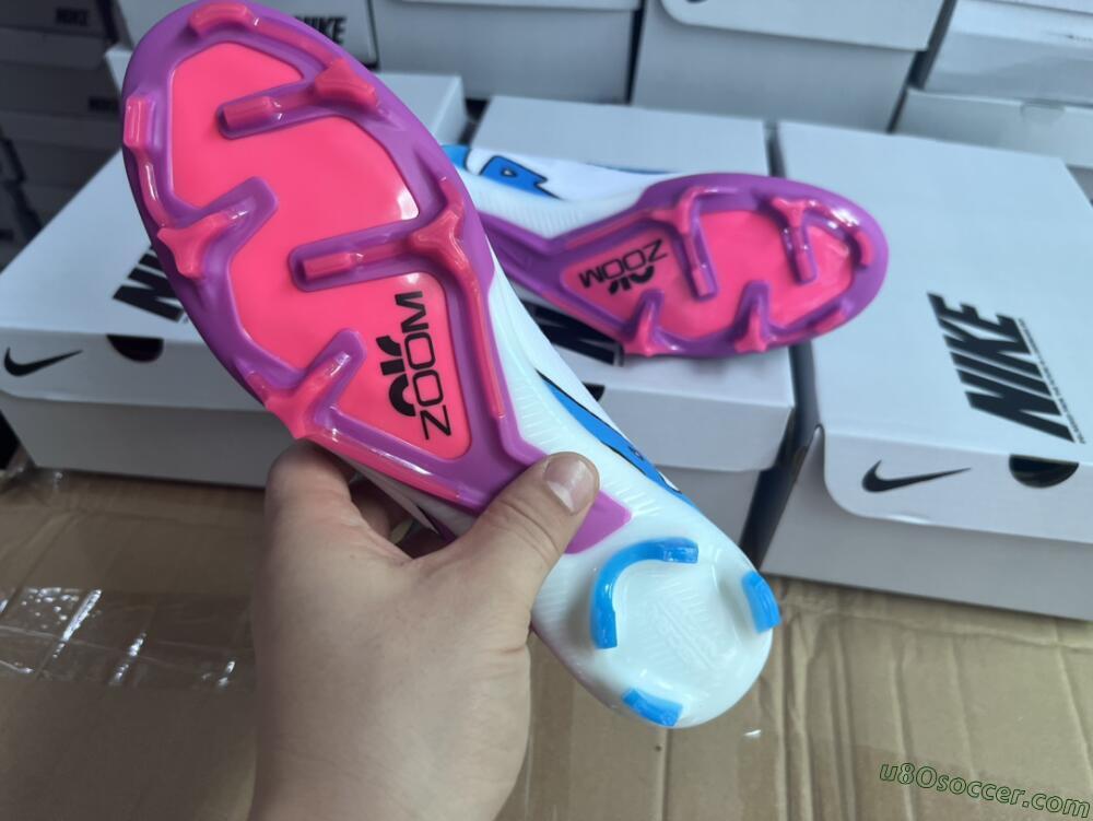 Nike Air Zoom Mercurial Vapor 15 Elite FG Firm Ground Soccer Cleats - White/Pink/Purple