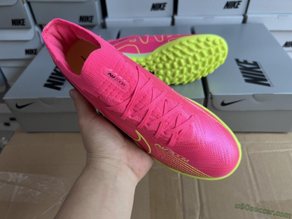 Nike Air Zoom Mercurial Vapor 15 Elite TF Artificial Turf Soccer Shoes - Pink/Green/Black
