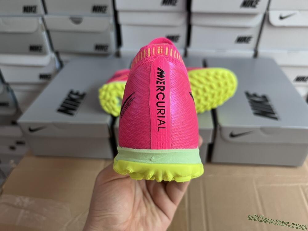 Nike Air Zoom Mercurial Vapor 15 Elite TF Artificial Turf Soccer Shoes - Pink/Green/Black