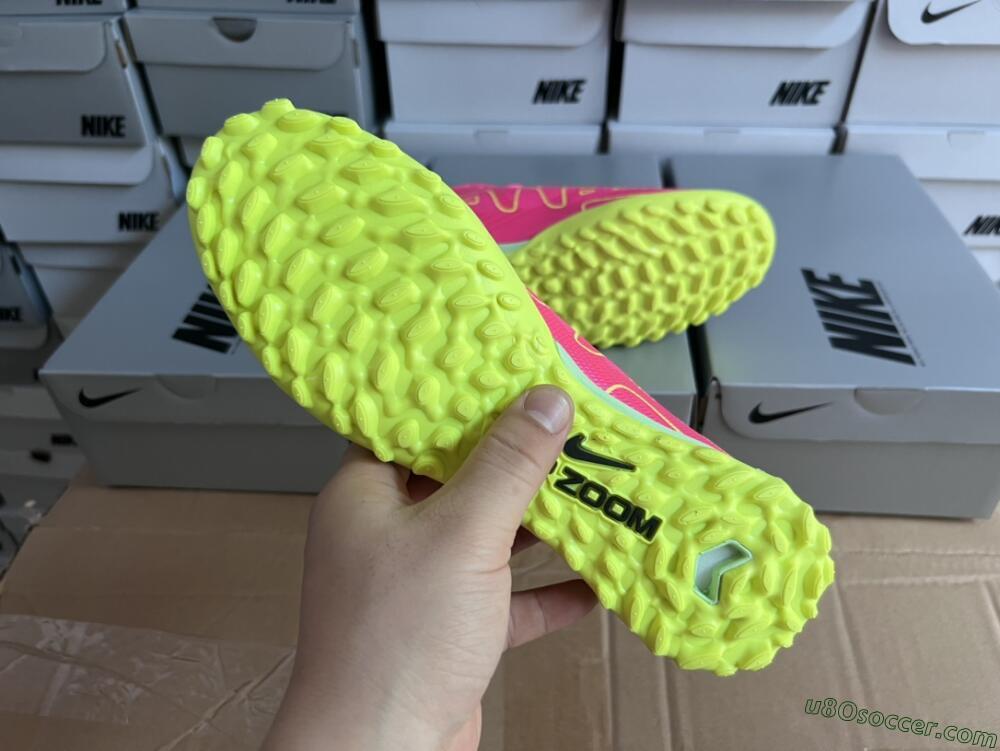 Nike Air Zoom Mercurial Vapor 15 Elite TF Artificial Turf Soccer Shoes - Pink/Green/Black