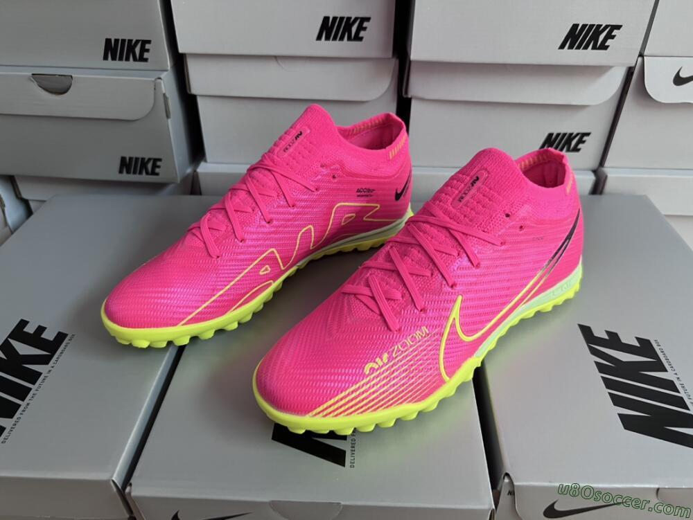 Nike Air Zoom Mercurial Vapor 15 Elite TF Artificial Turf Soccer Shoes - Pink/Green/Black