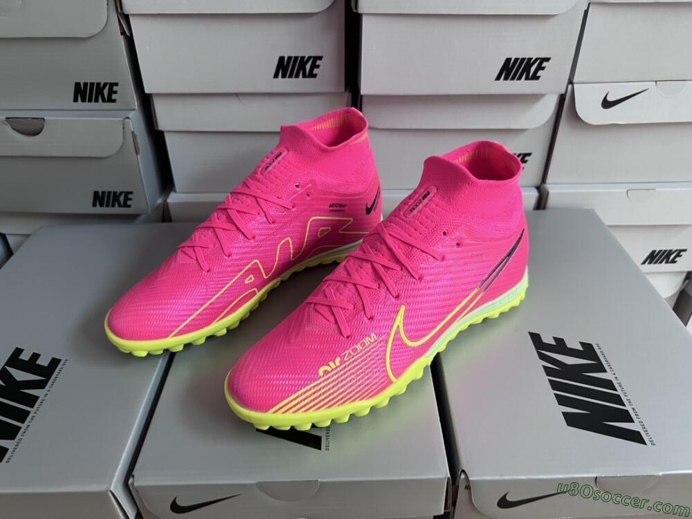 Nike Air Zoom Mercurial Superfly 9 Elite TF Artificial Turf Soccer Shoes - Pink/Green/Black