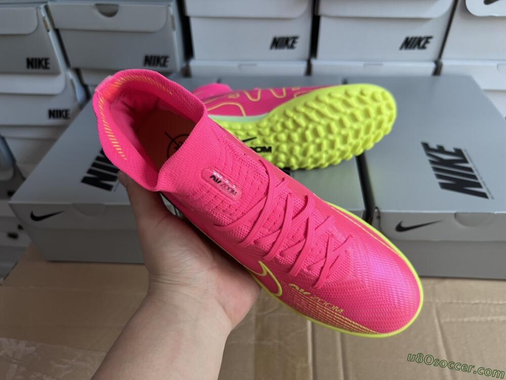 Nike Air Zoom Mercurial Superfly 9 Elite TF Artificial Turf Soccer Shoes - Pink/Green/Black