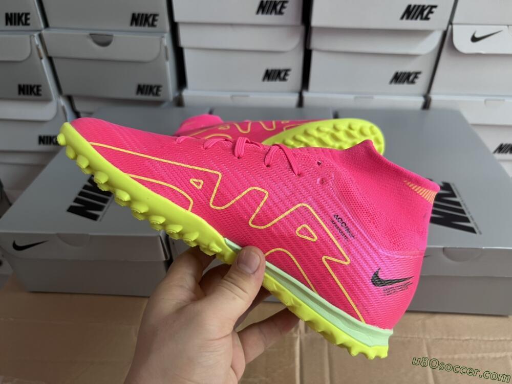 Nike Air Zoom Mercurial Superfly 9 Elite TF Artificial Turf Soccer Shoes - Pink/Green/Black