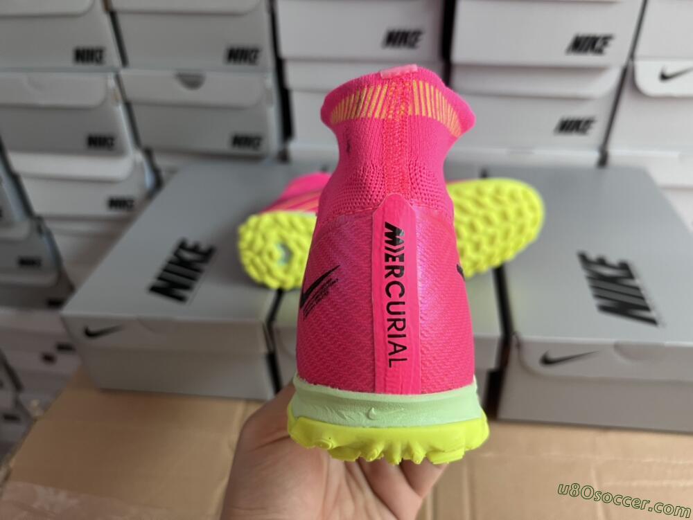 Nike Air Zoom Mercurial Superfly 9 Elite TF Artificial Turf Soccer Shoes - Pink/Green/Black