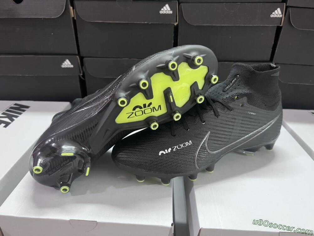 Nike Air Zoom Mercurial Superfly 9 Elite AG Artificial Grass Soccer Cleats - Black/Green