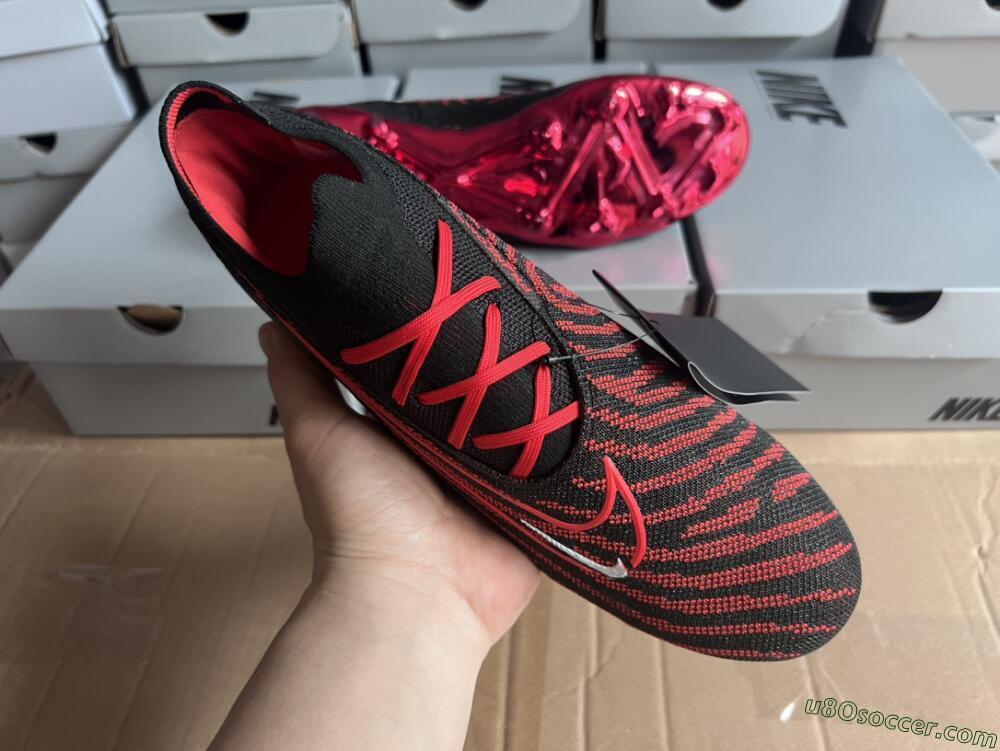 Nike Phantom GX Elite FG Firm Ground Soccer Cleats - Black/Red/White
