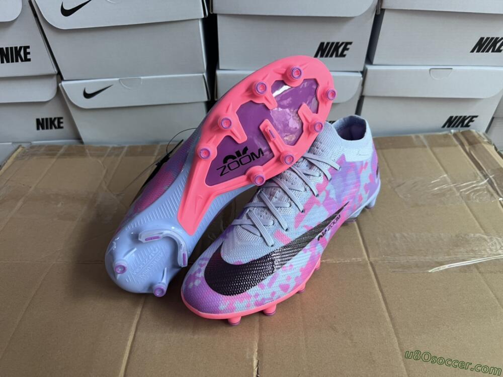 Nike Air Zoom Mercurial Vapor 15 Elite AG Artificial Grass Soccer Cleats - Blue/Purple/Pink