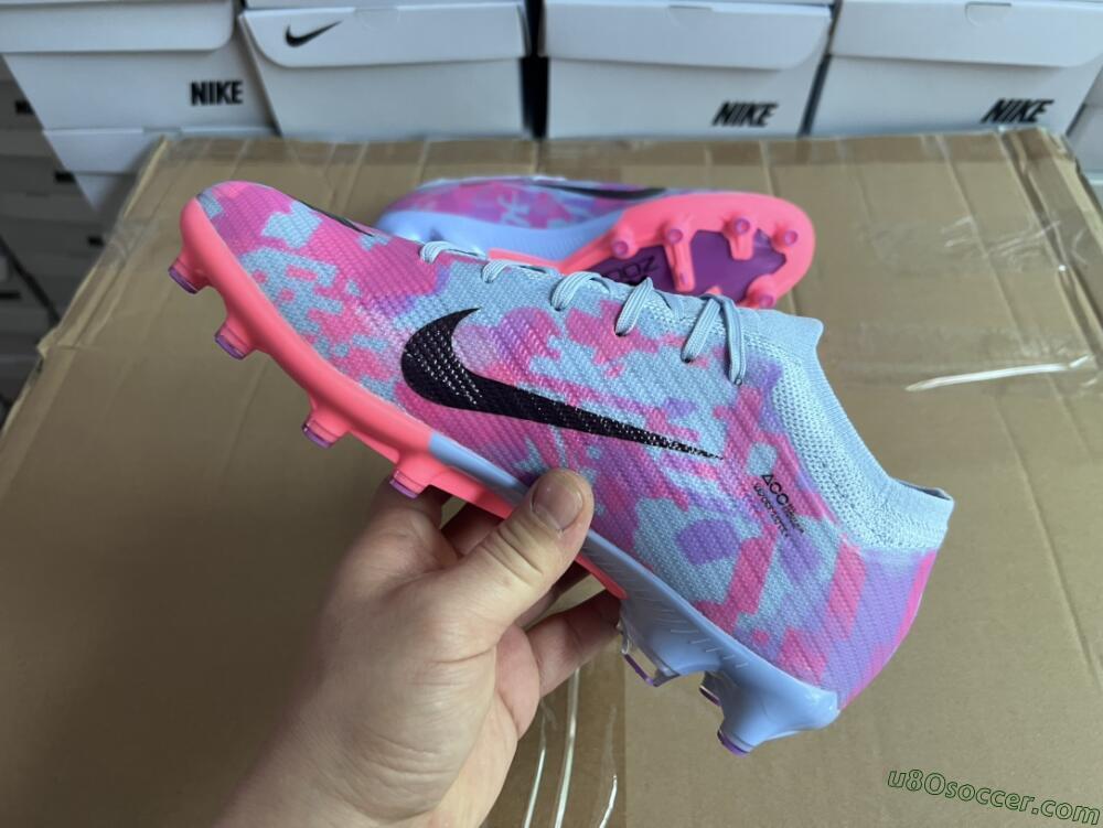 Nike Air Zoom Mercurial Vapor 15 Elite AG Artificial Grass Soccer Cleats - Blue/Purple/Pink