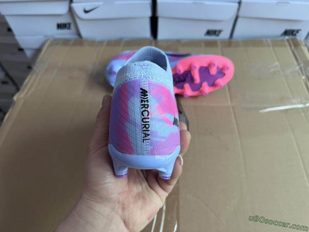 Nike Air Zoom Mercurial Vapor 15 Elite AG Artificial Grass Soccer Cleats - Blue/Purple/Pink