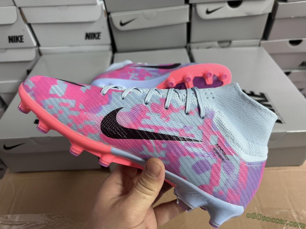 Nike Air Zoom Mercurial Superfly 9 Elite AG Artificial Grass Soccer Cleats - Blue/Purple/Pink