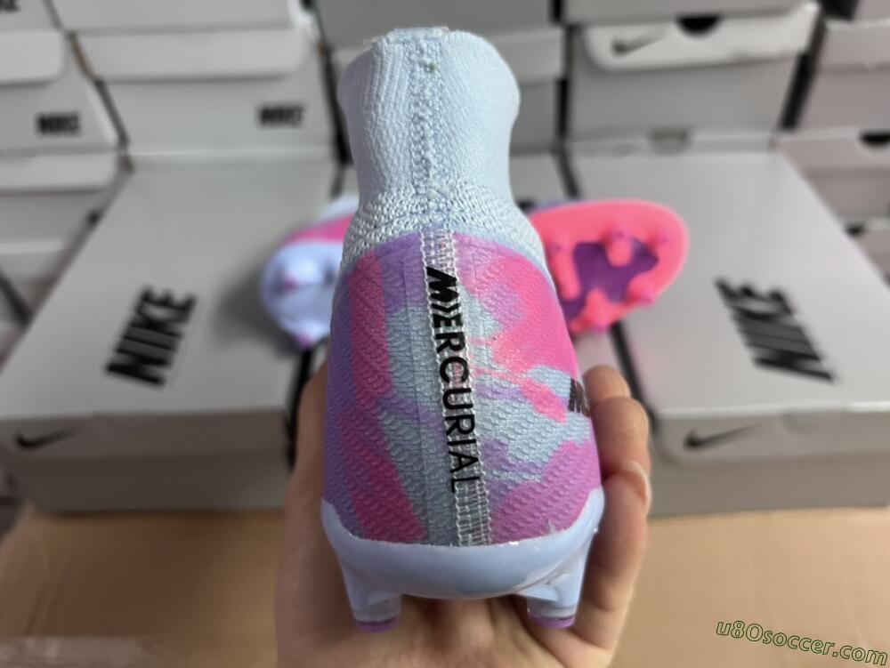 Nike Air Zoom Mercurial Superfly 9 Elite AG Artificial Grass Soccer Cleats - Blue/Purple/Pink