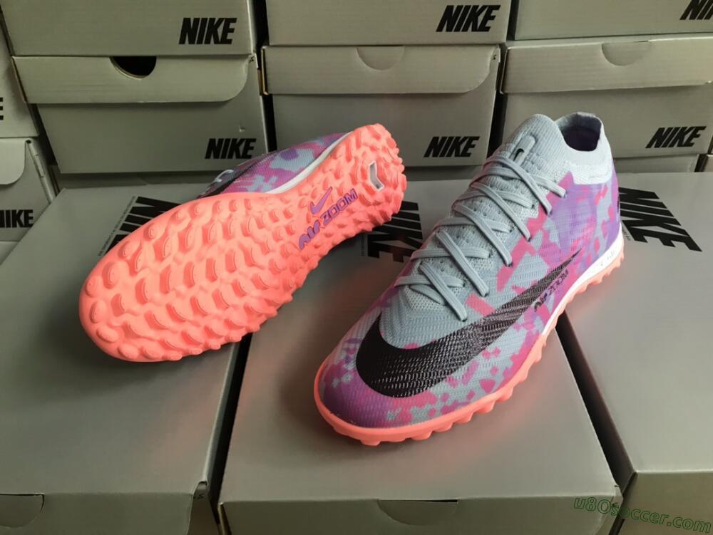 Nike Air Zoom Mercurial Vapor 15 Elite TF Artificial Turf Soccer Shoes - Blue/Purple/Red