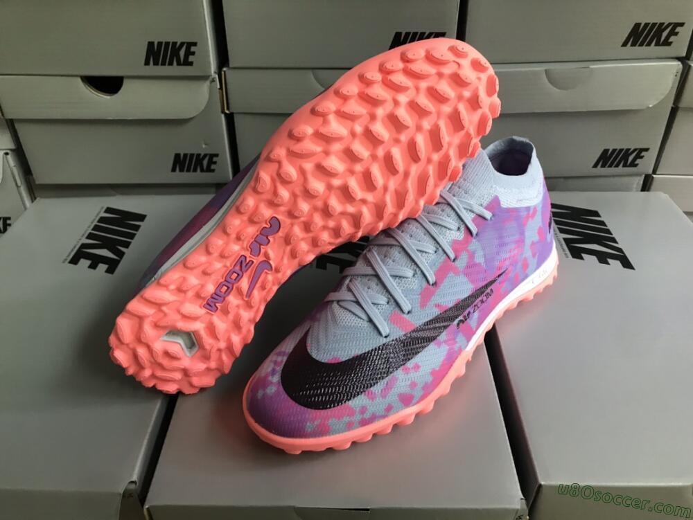 Nike Air Zoom Mercurial Vapor 15 Elite TF Artificial Turf Soccer Shoes - Blue/Purple/Red