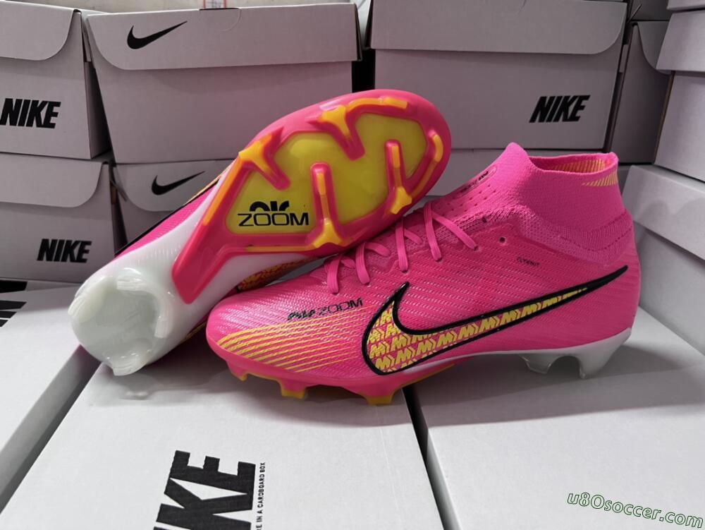 Nike Air Zoom Mercurial Superfly 9 Elite FG Firm Ground Soccer Cleats - Red/Black/Yellow