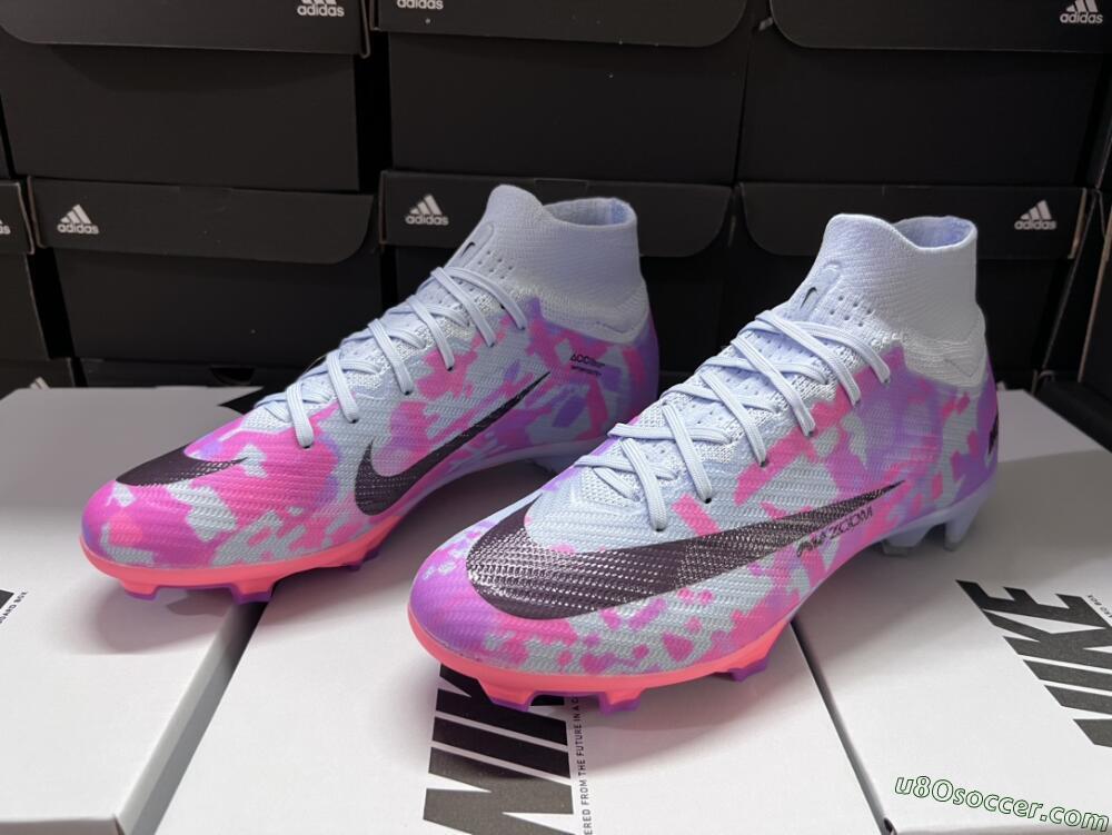 Nike Air Zoom Mercurial Superfly 9 Elite FG Firm Ground Soccer Cleats - Blue/Purple/Pink