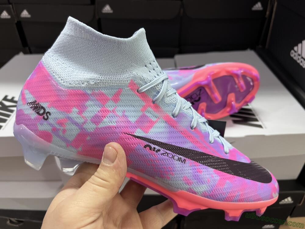 Nike Air Zoom Mercurial Superfly 9 Elite FG Firm Ground Soccer Cleats - Blue/Purple/Pink
